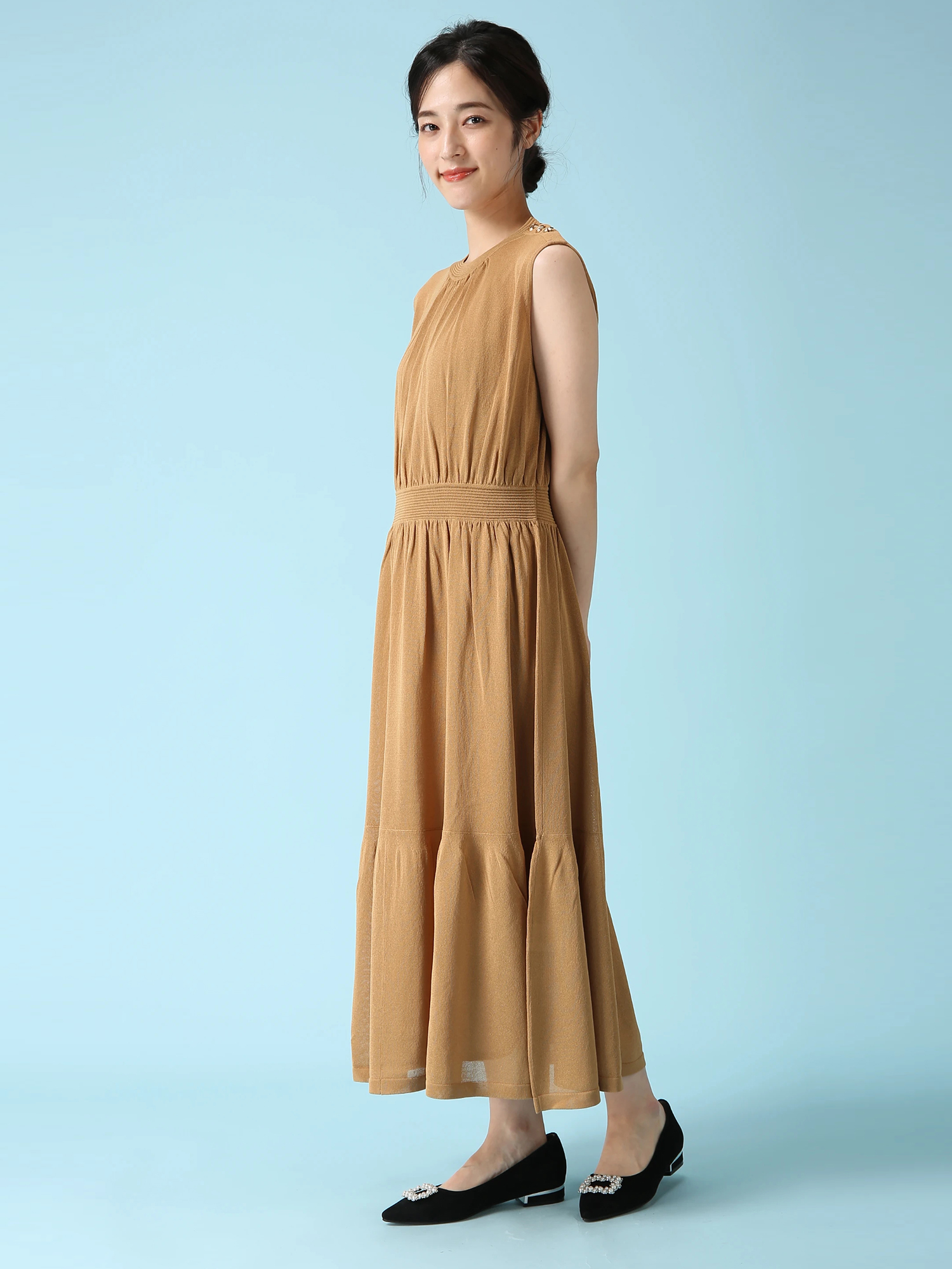 モラビト ワンピース SALE 7/31(木)で終了】 シアーニット ワンピース ドレス