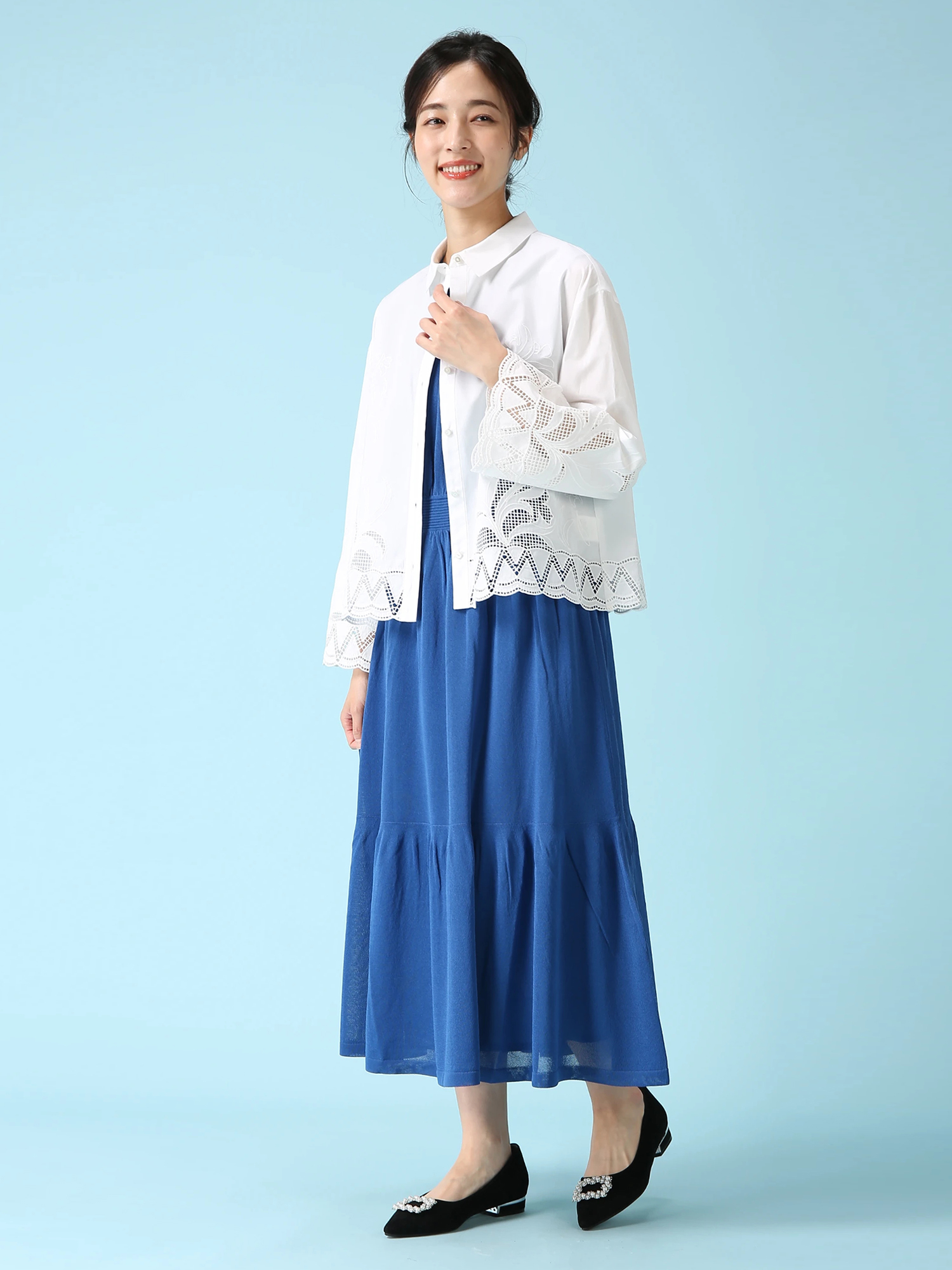 SALE 7/31(木)で終了】 シアーニット ワンピース ドレス