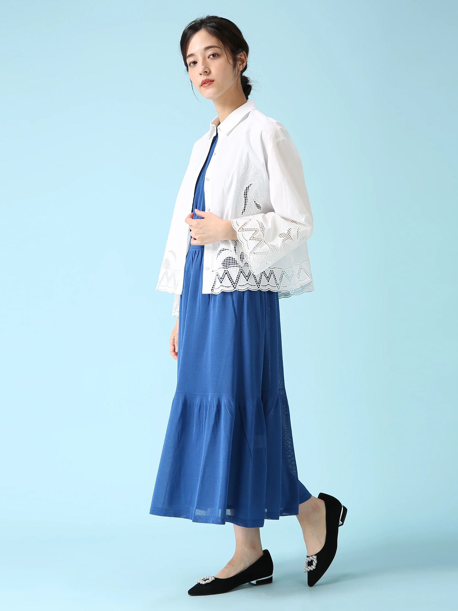 SALE 7/31(木)で終了】 シアーニット ワンピース ドレス