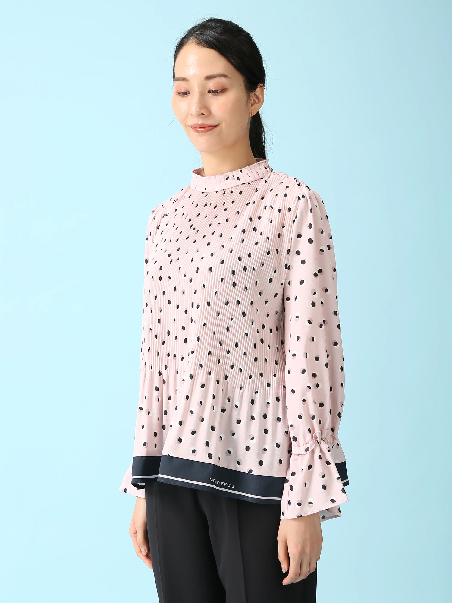 SALE 7/31(木)で終了】 スクエアドット ブラウス シャツ プル