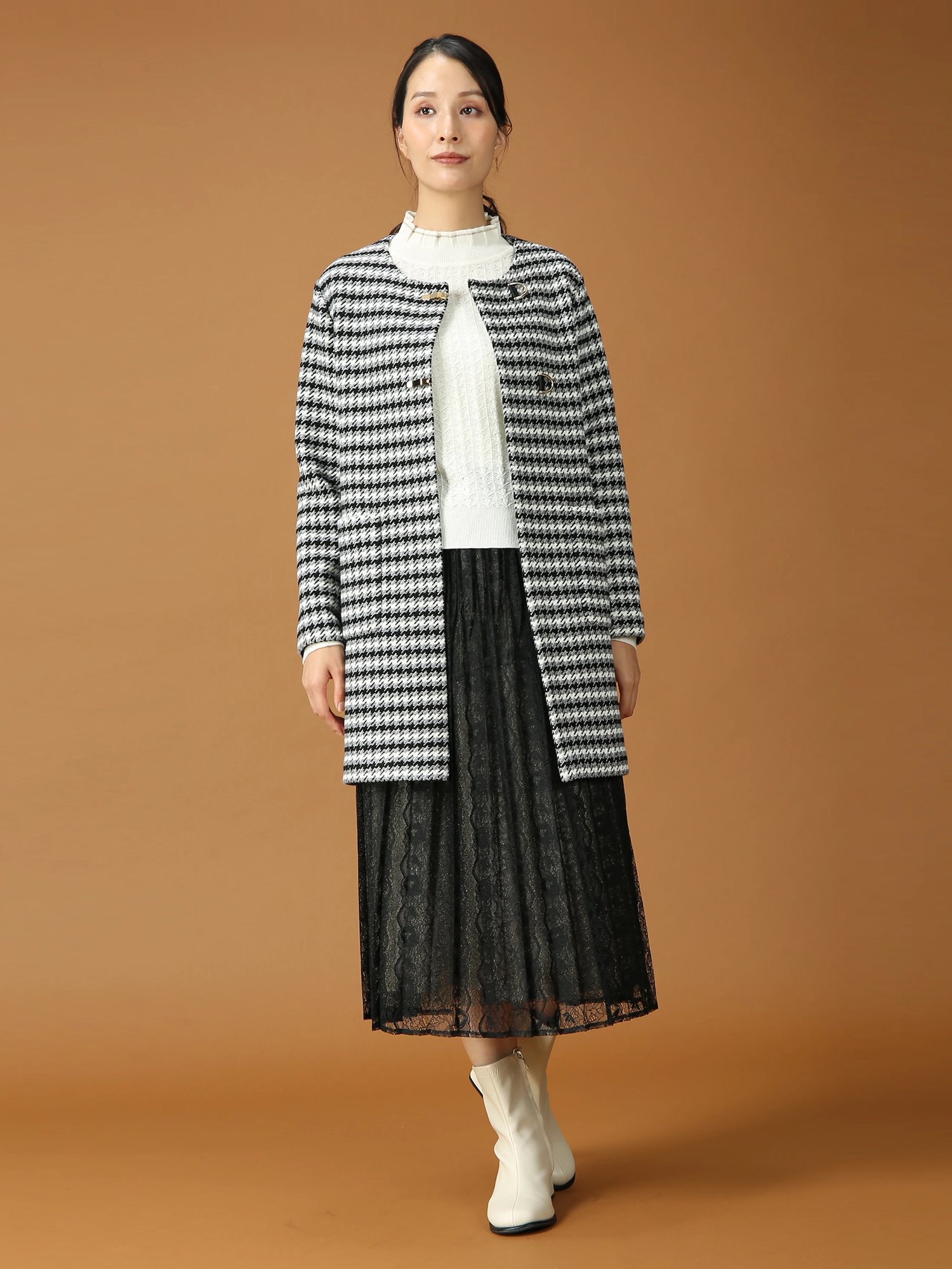 SALE 7/31(木)で終了】 フラワー ジャガード レース スカート