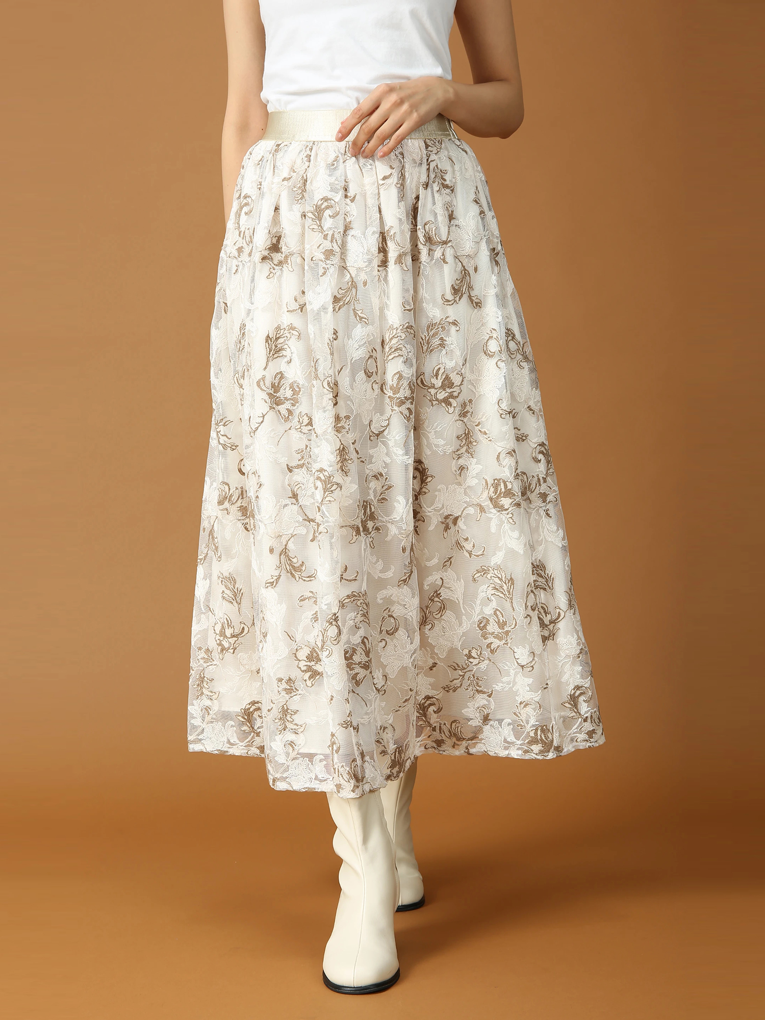 SALE 7/31(木)で終了】 フラワーレース スカート ｜ MORABITO