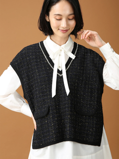 モラビトスペル　フェミニンジレ　タグ付新品未使用（カタログ掲載品） ミラノリブ ロング ジレ 日本製 ｜ MORABITO SPELL（モラビト