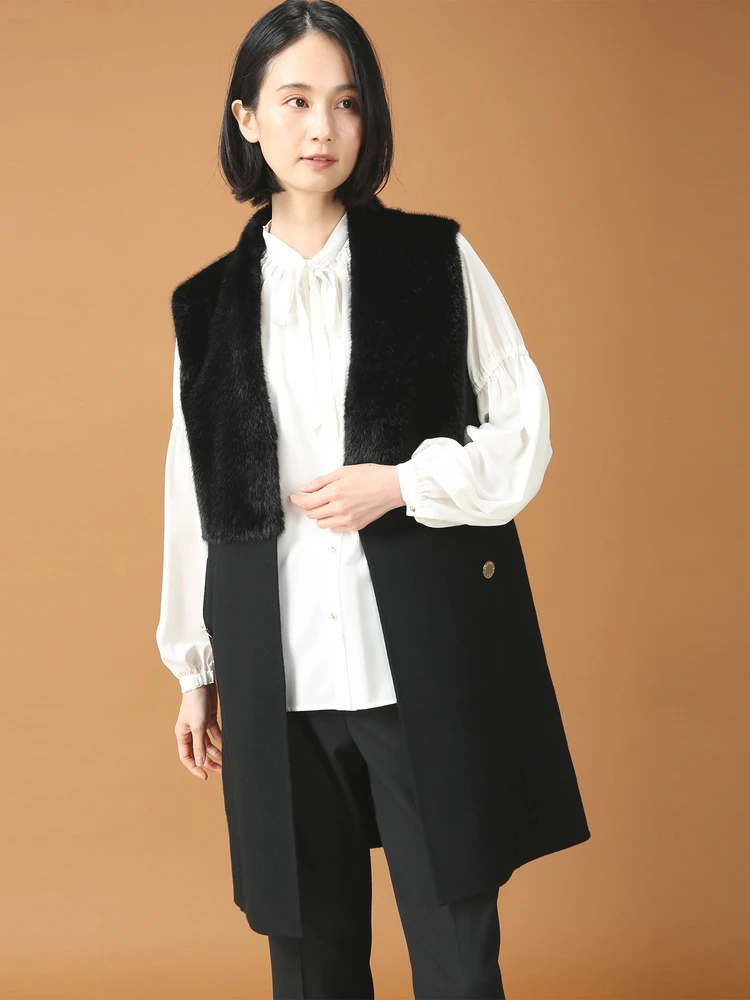 MORABIT 美品　モラビトスペル　38 ベスト・ジレ SALE 7/31(木)で終了】 ミラノリブ ロング ジレ 日本製
