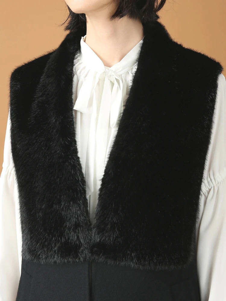 エクラ掲載モデル】 プレミアム リバー ジレ ロング丈