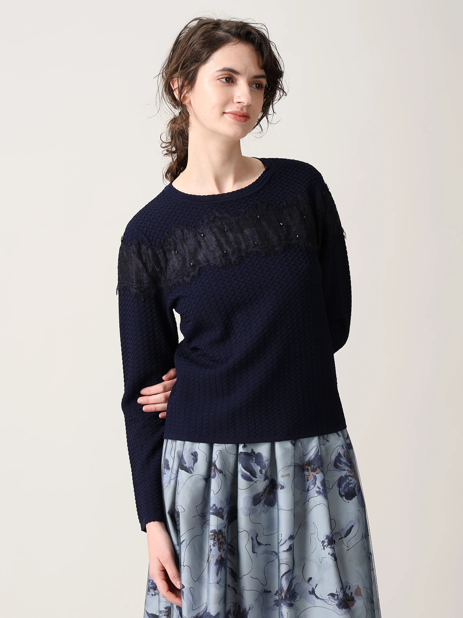 シアーレース ニット セーター ｜ MORABITO SPELL（モラビトスペル