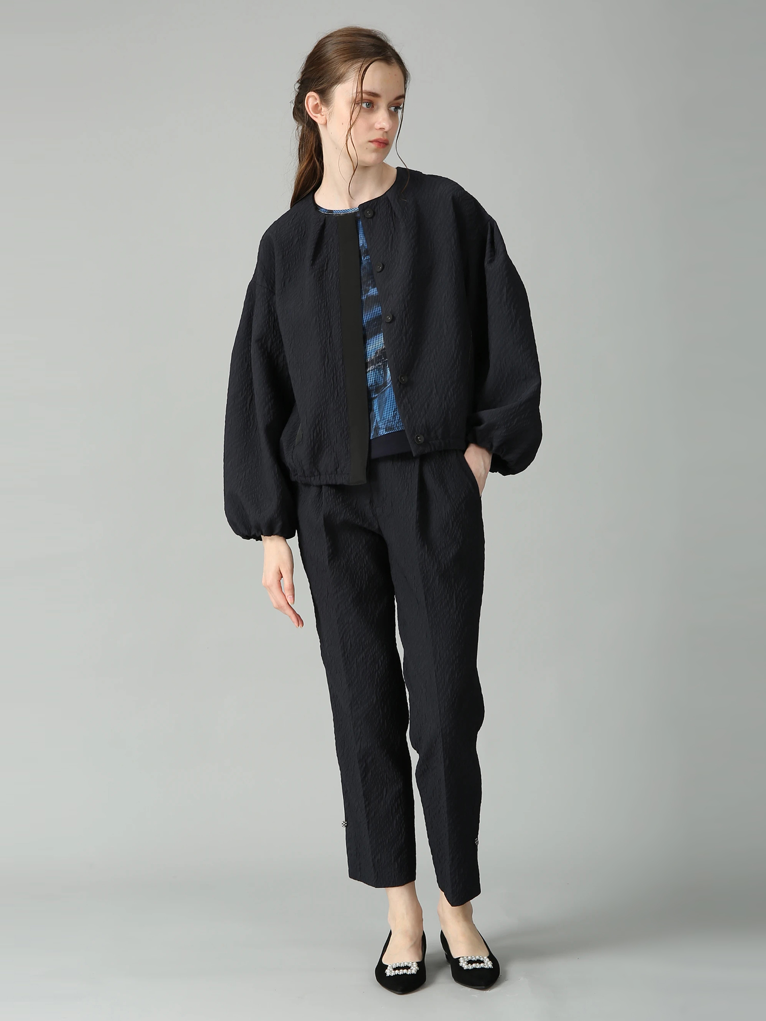 シティシアープリント カットソー ノースリーブ Tシャツ