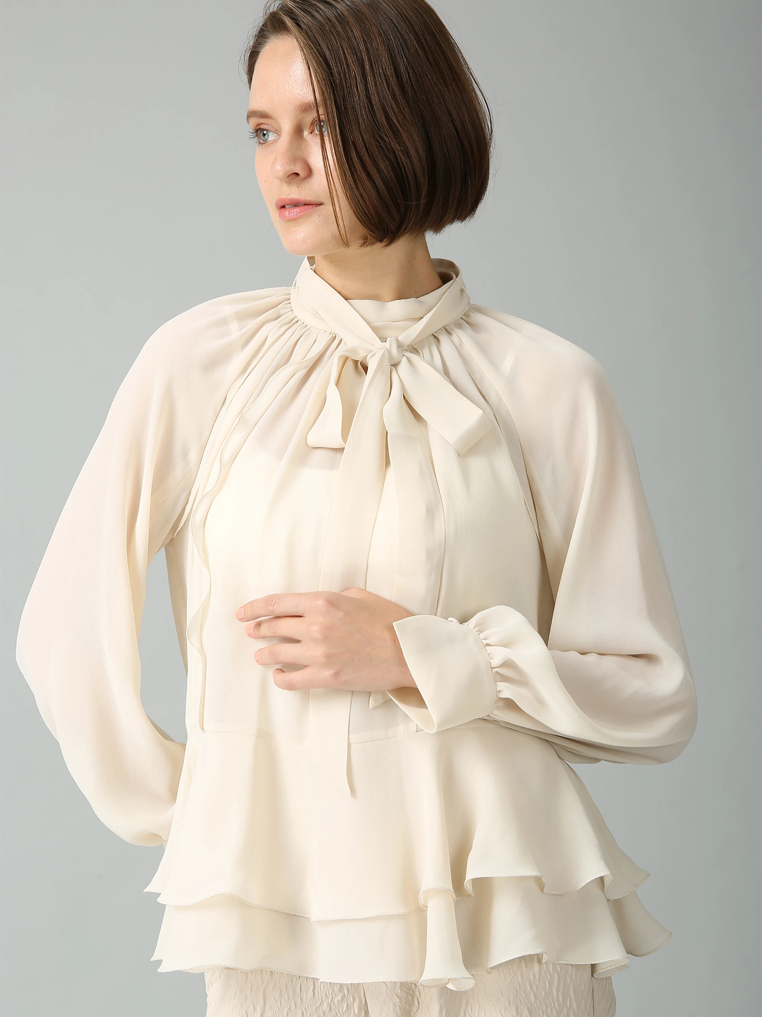 モデシアージョーゼット ブラウス シャツ ｜ MORABITO SPELL（モラビト