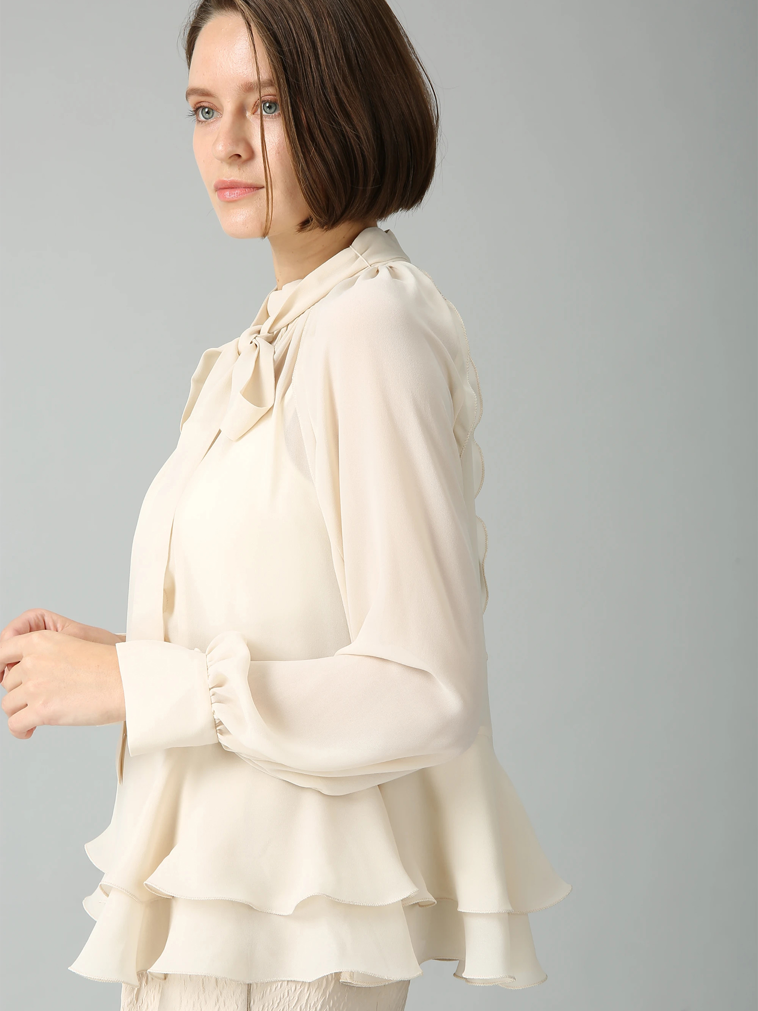 モデシアージョーゼット ブラウス シャツ ｜ MORABITO SPELL（モラビト