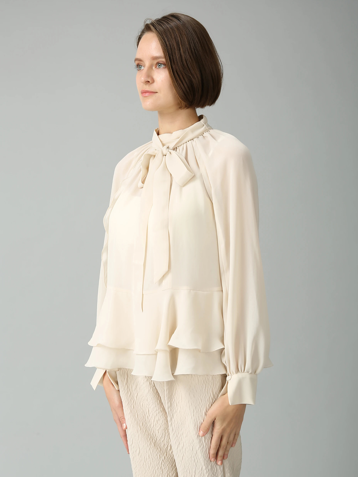 モデシアージョーゼット ブラウス シャツ ｜ MORABITO SPELL（モラビト