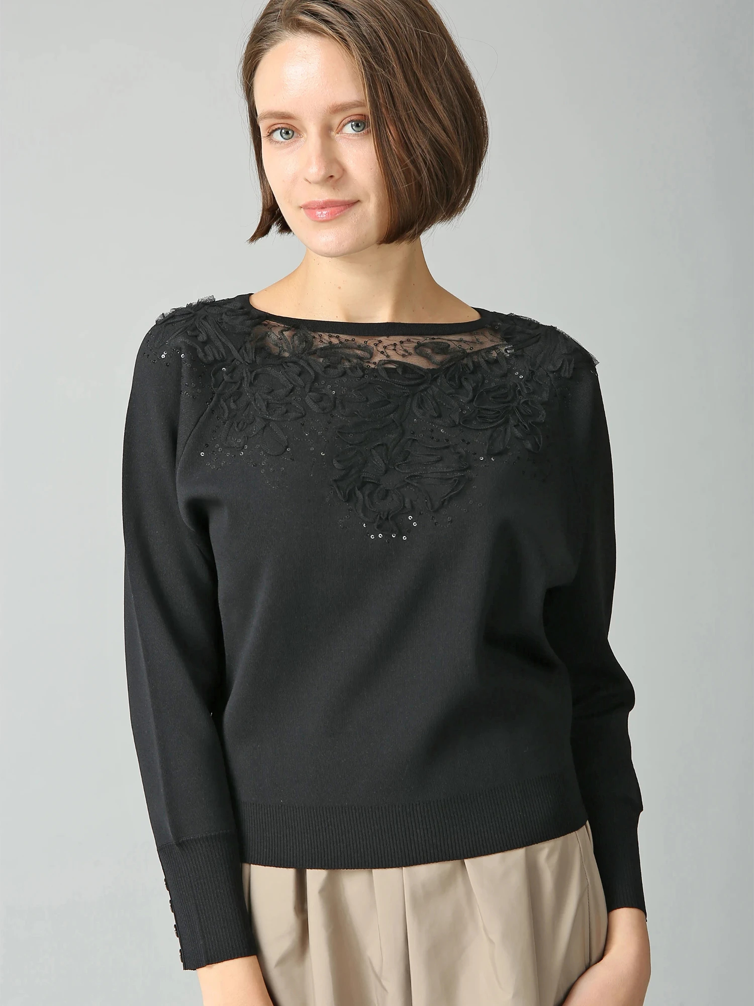 ハーモニーエンブロイダリー ニット セーター ｜ MORABITO SPELL