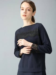 MORABITO SPELL(モラビトスペル) |レースドッキング ニット セーター