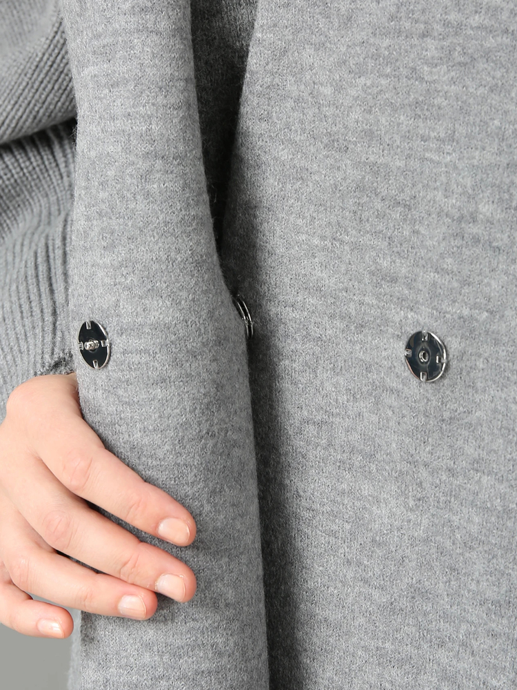 MORABITO モラビト　ノーカラーコート　アンゴラ混　グレー MORABITO モラビト ノーカラーコート アンゴラ混 グレー