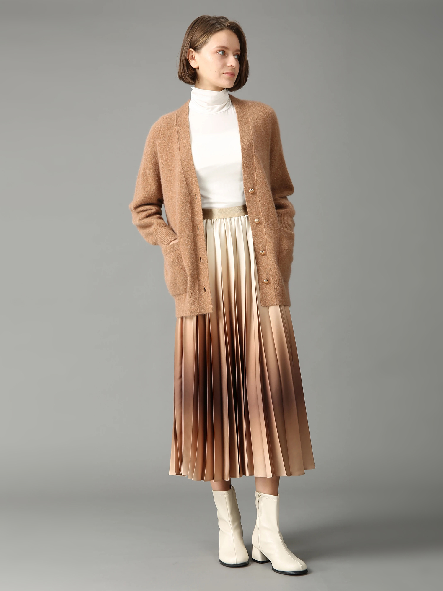 エクラ掲載】【日本製】 モードサテンプリント スカート ｜ MORABITO