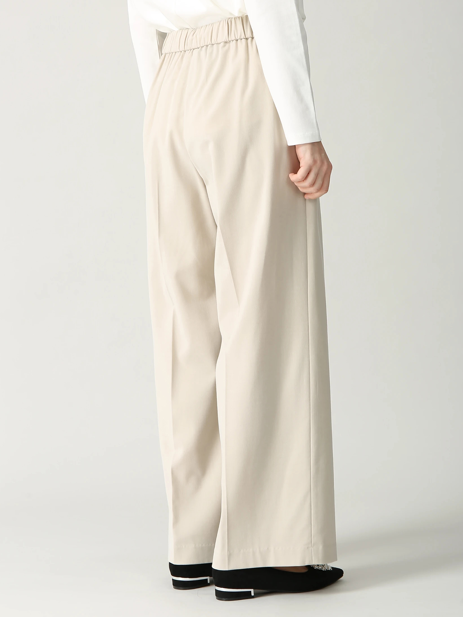 未使用級✨MORABITO BLANCパンツ　ラメライン　ベージュ　38 リラックスワイドパンツ ｜ MORABITO SPELL（モラビトスペル）｜.K