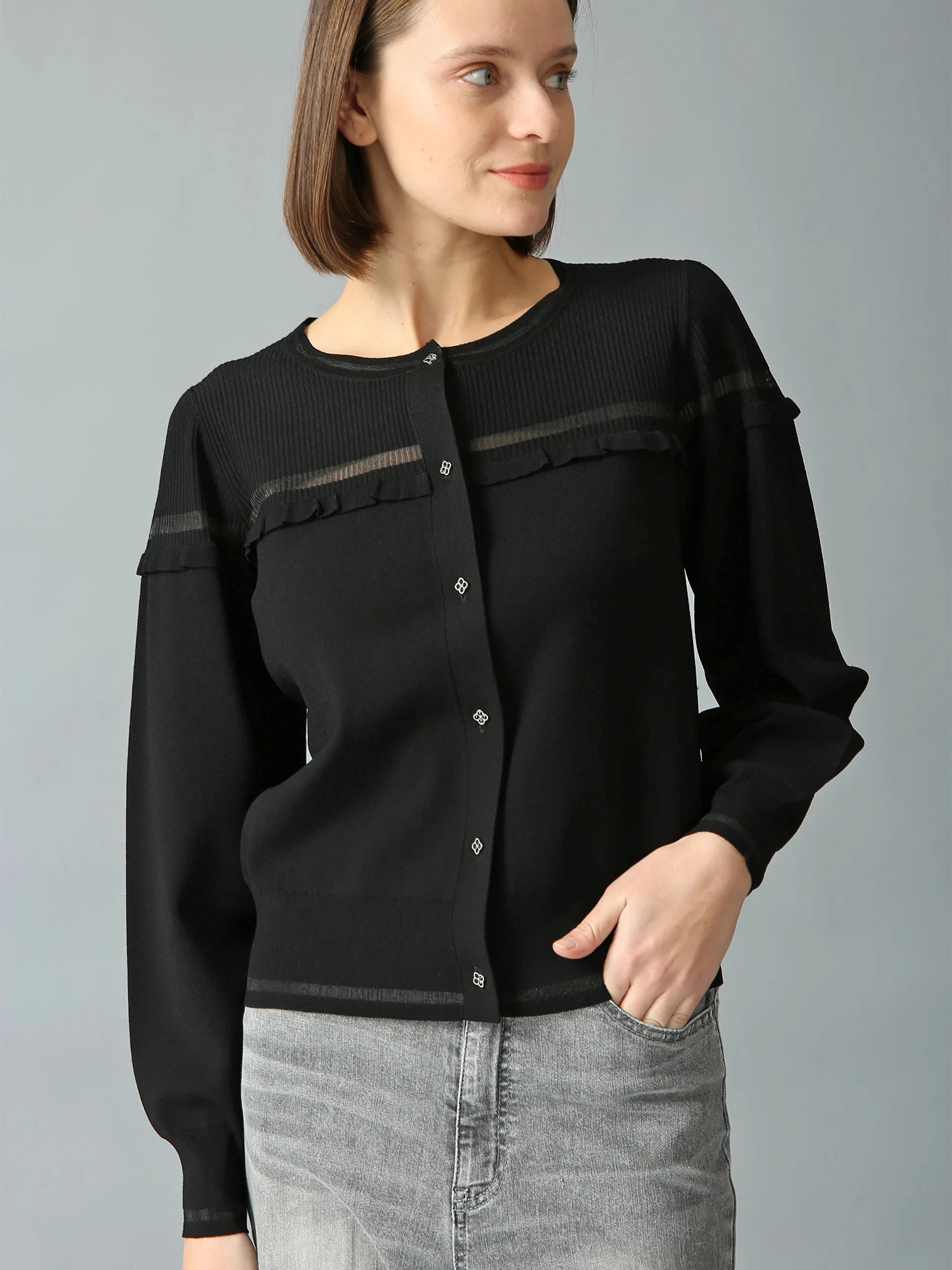 ヴィスコース＆ナイロンカーディガン ｜ MORABITO SPELL（モラビト