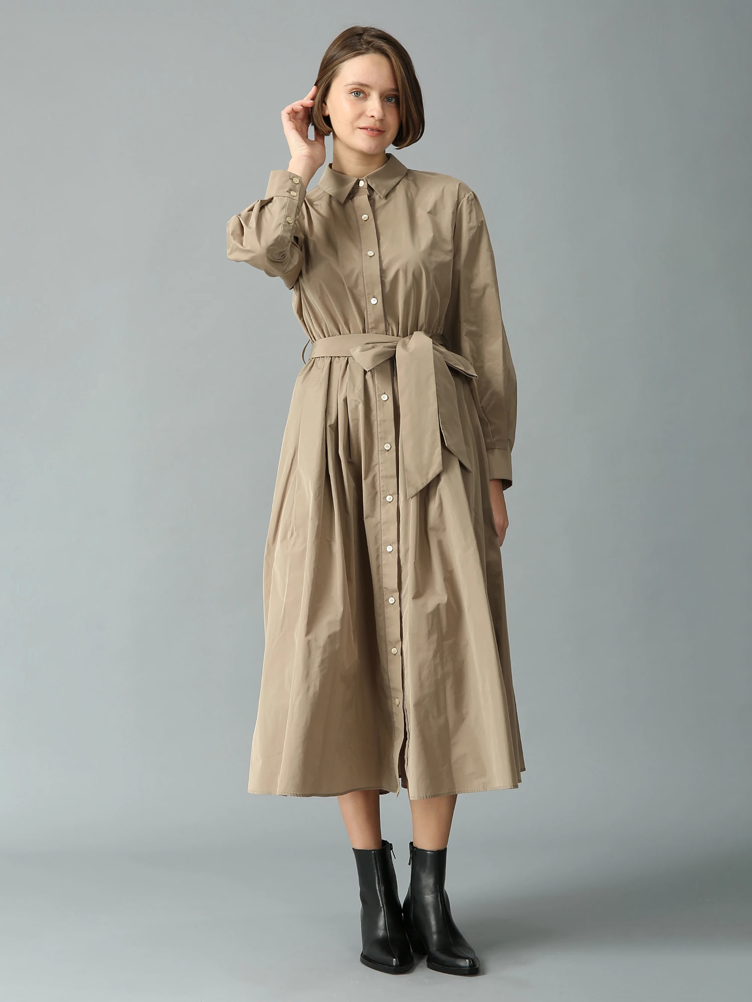 カタログ掲載】SILK-CO シャンブレータフタ ワンピース コート ロング