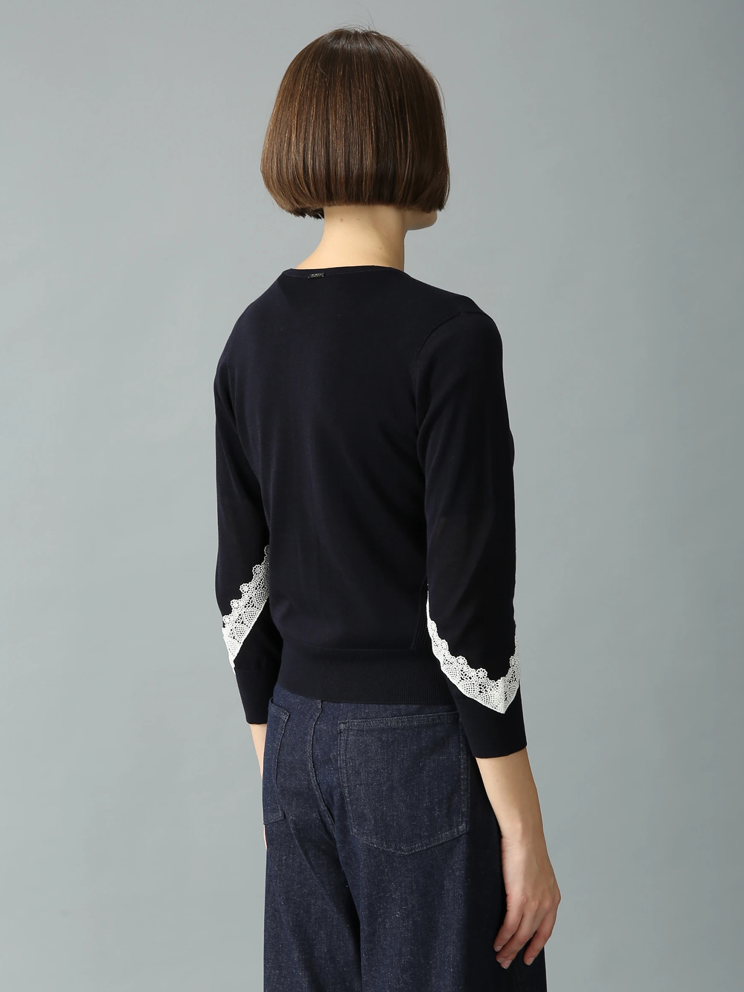 CASHIRY COTTON レース付き ニット カーディガン ｜ MORABITO SPELL