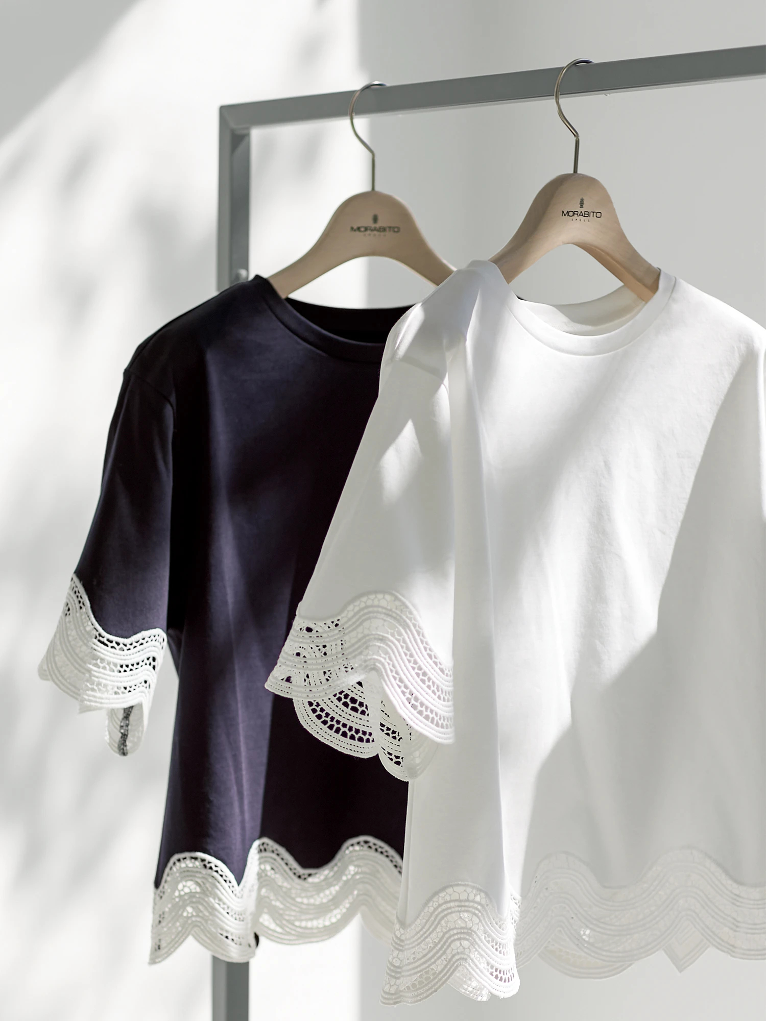 コットンスムース レース Tシャツ カットソー ｜ MORABITO SPELL