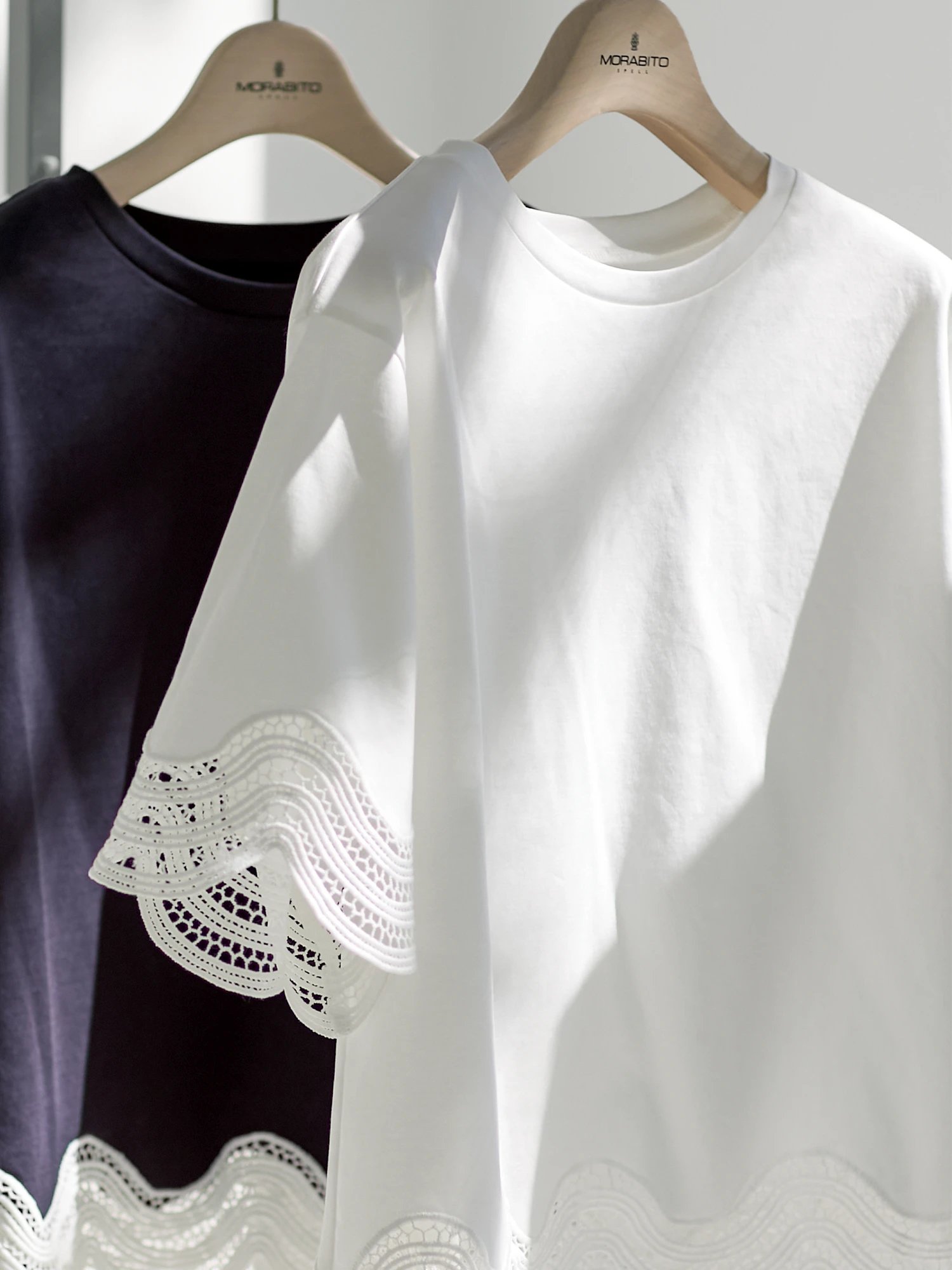 コットンスムース レース Tシャツ カットソー ｜ MORABITO SPELL