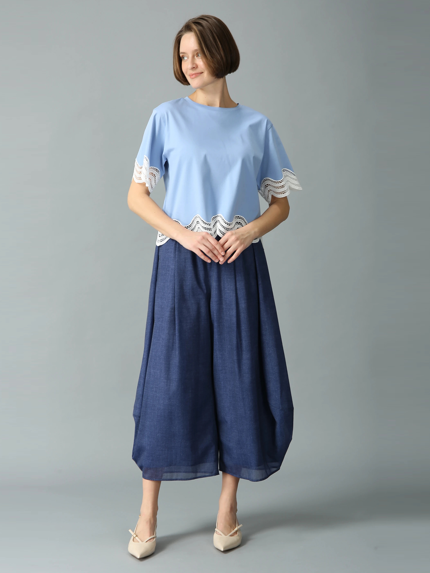 コットンスムース レース Tシャツ カットソー ｜ MORABITO SPELL