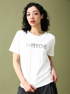 PRIDE(プライド) |スパンコール ロゴ刺繍 Ｔシャツ 日本製