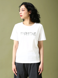 PRIDE(プライド) |スパンコール ロゴ刺繍 Ｔシャツ 日本製