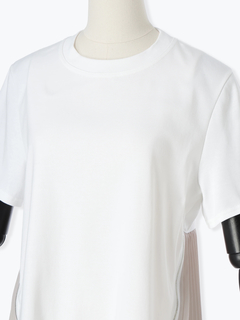 PRIDE(プライド) |【日本製】異素材 プリーツ ドッキング プルオーバー Tシャツ