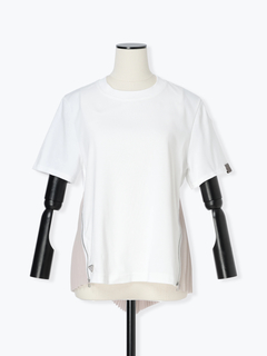 PRIDE(プライド) |【日本製】異素材 プリーツ ドッキング プルオーバー Tシャツ