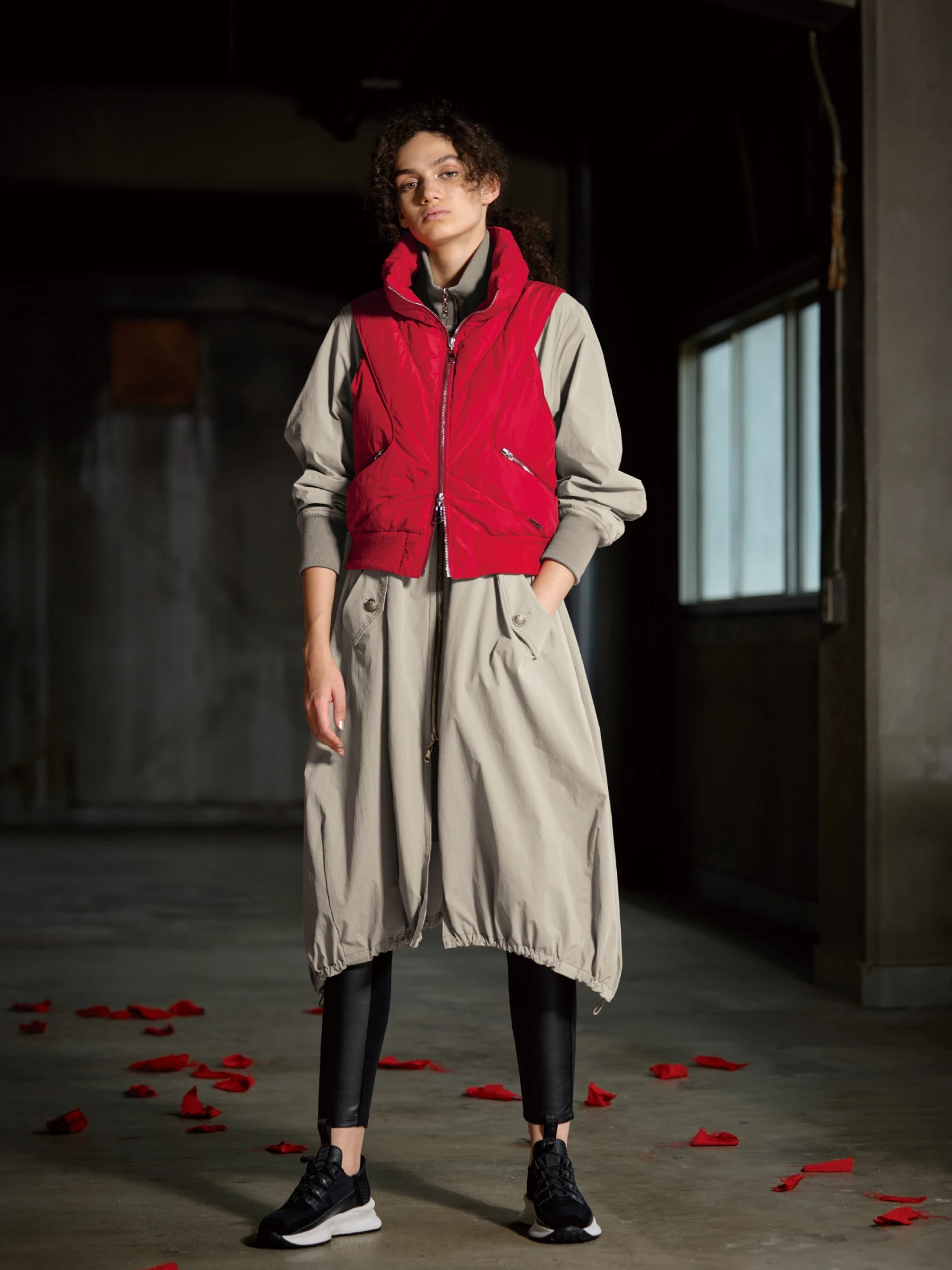 プライド PRIDE ベスト ダウン ベルト付きロングコート ジャケット