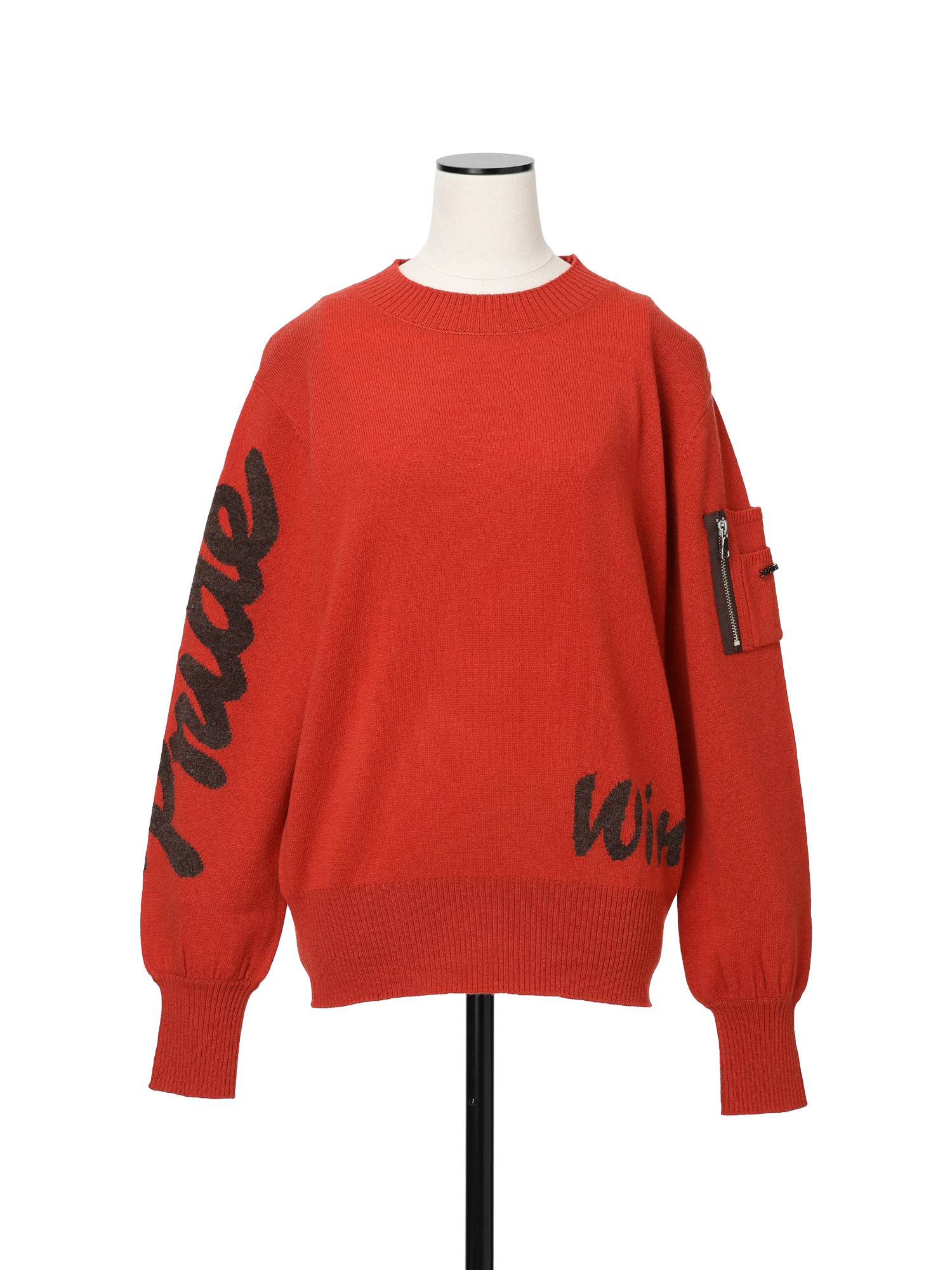 試着のみ、テイラーメイド　ロゴ　総柄　テキストプリント ピンクセーター Cutie Blonde ニット セーター 「S-LL」ほんのりショート丈