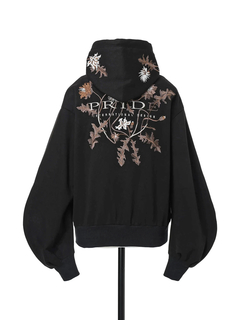 PRIDE(プライド) |バックキモウテリー ボタニカル刺しゅう バーカー フーディ スウェット プルオーバー