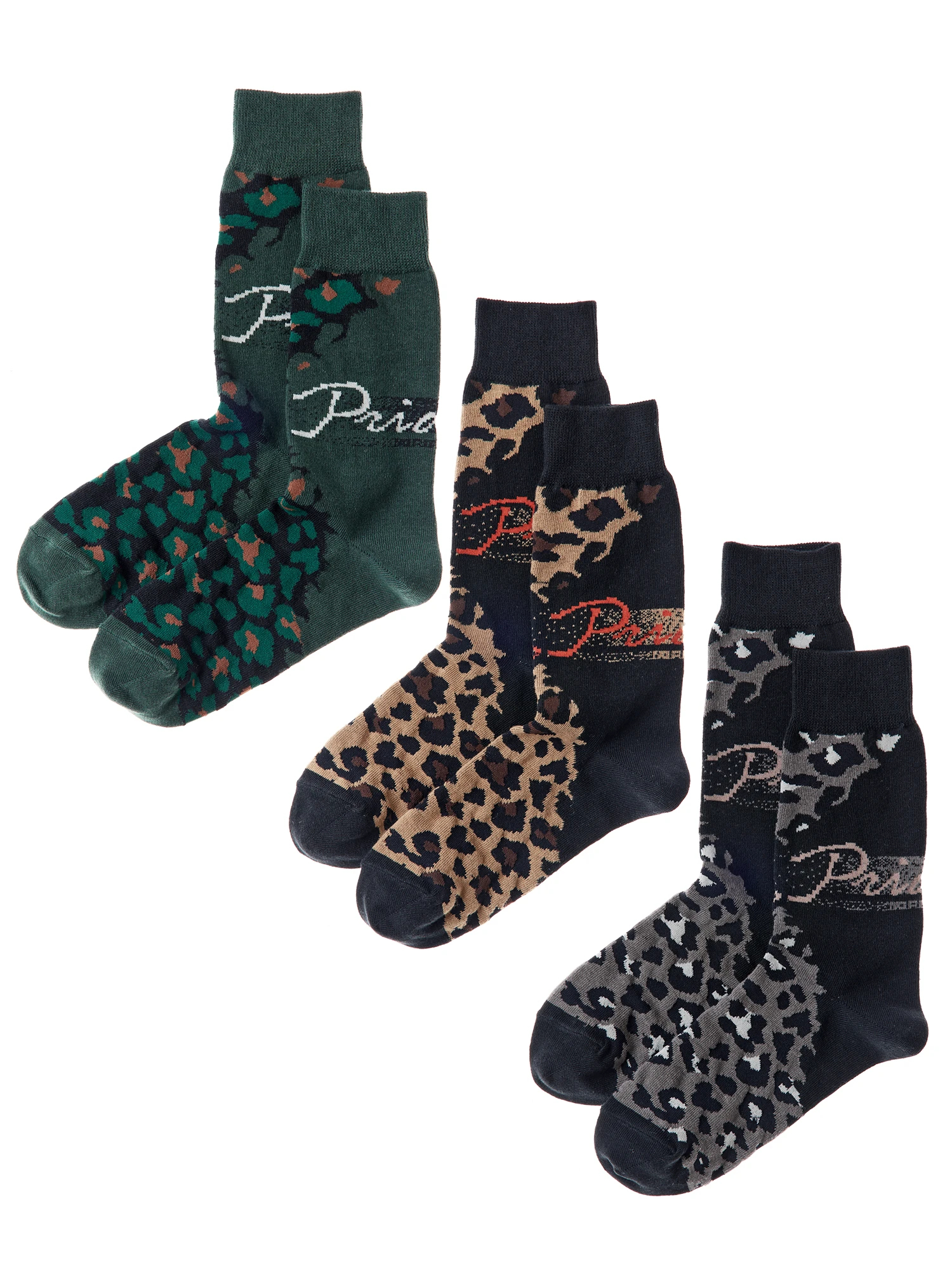ロゴxレオパード ソックス 靴下 ｜ PRIDEBIS（プリデビス）｜.K