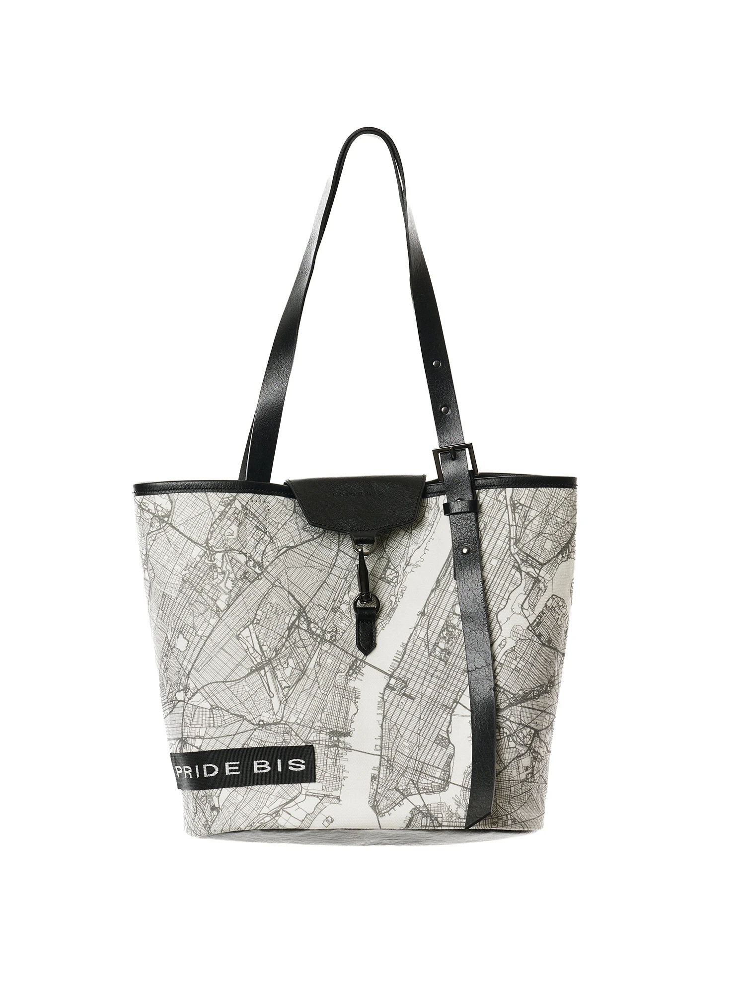 期間限定値下　HERBES PARIS トートバッグ グレー ブラック カタログ掲載】モチーフキャンバス マップ トート バッグ ｜ PRIDEBIS