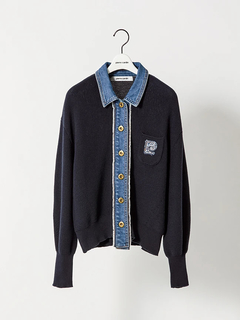 pierre cardin(ピエールカルダン) |デニムコンビネーション カーディガン