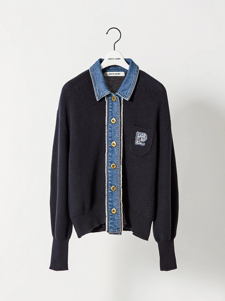 カタログ掲載】デニムコンビネーション カーディガン ｜ pierre cardin