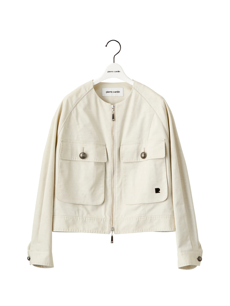 pierre cardin(ピエールカルダン) |【カタログ掲載】エステルコットン ノーカラー ジャケット