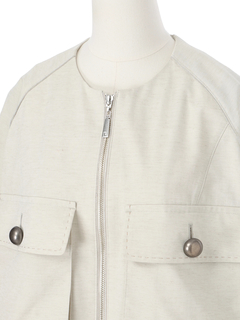 pierre cardin(ピエールカルダン) |【カタログ掲載】エステルコットン ノーカラー ジャケット