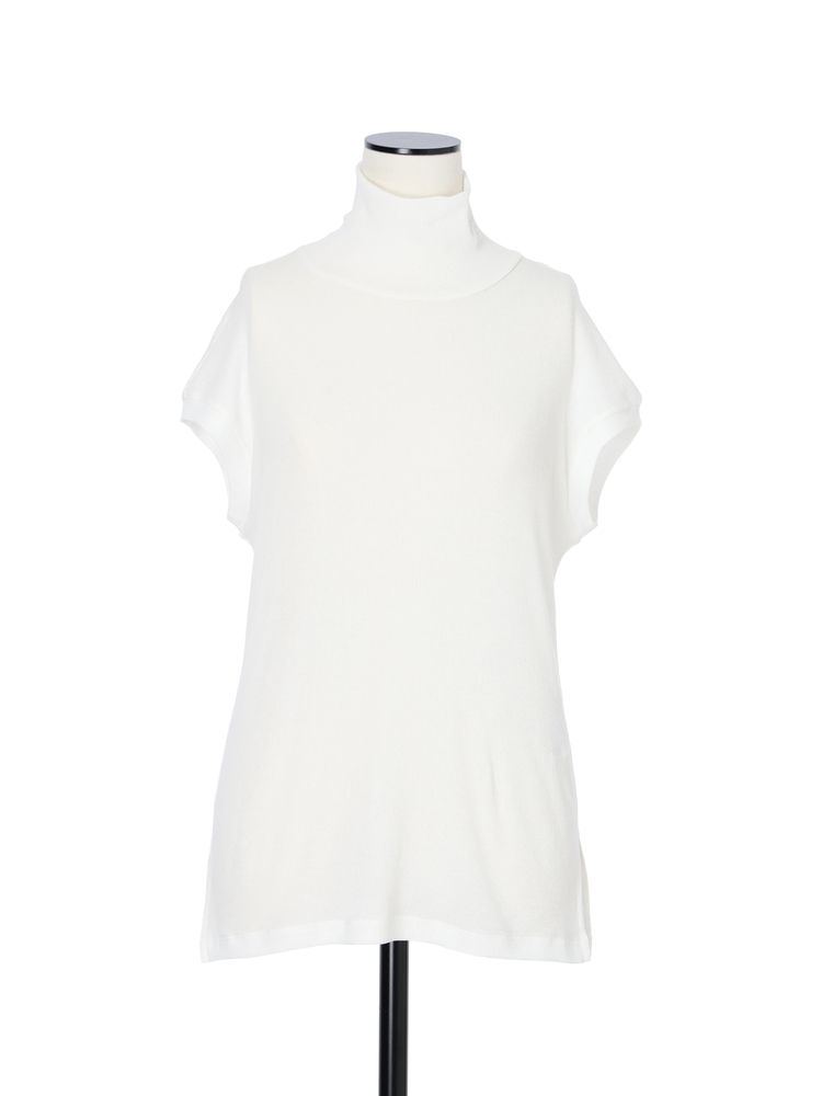 pierre cardin(ピエールカルダン) |ハイツイストテレコ ニット カットソー ノースリーブ