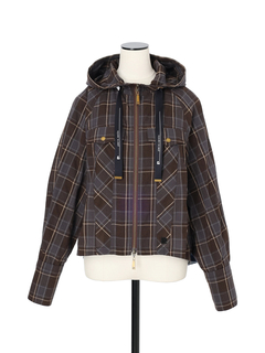 pierre cardin(ピエールカルダン) |コットンチェック デニム切替 ジャケット