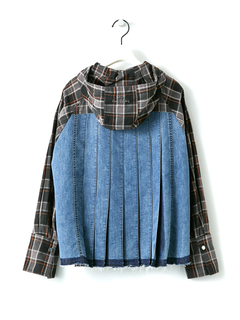 pierre cardin(ピエールカルダン) |コットンチェック デニム切替 ジャケット