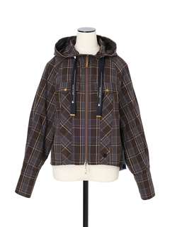 pierre cardin(ピエールカルダン) |コットンチェック デニム切替 ジャケット