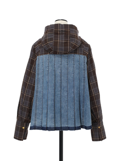 pierre cardin(ピエールカルダン) |コットンチェック デニム切替 ジャケット