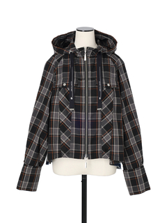 pierre cardin(ピエールカルダン) |コットンチェック デニム切替 ジャケット