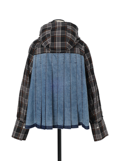 pierre cardin(ピエールカルダン) |コットンチェック デニム切替 ジャケット