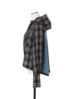 pierre cardin(ピエールカルダン) |コットンチェック デニム切替 ジャケット