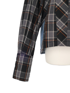 pierre cardin(ピエールカルダン) |コットンチェック デニム切替 ジャケット