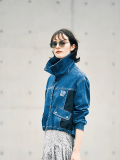 pierre cardin(ピエールカルダン) |【カタログ掲載】バックロゴ デニム スタンド ブルゾン ジャケット