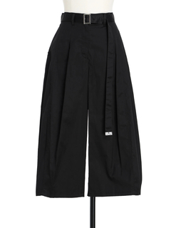 pierre cardin(ピエールカルダン) |コットンサテン ベルト付き ガウチョ パンツ