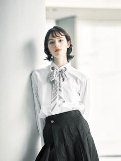 pierre cardin(ピエールカルダン) |コットン ブロード ブラウス リボン付き
